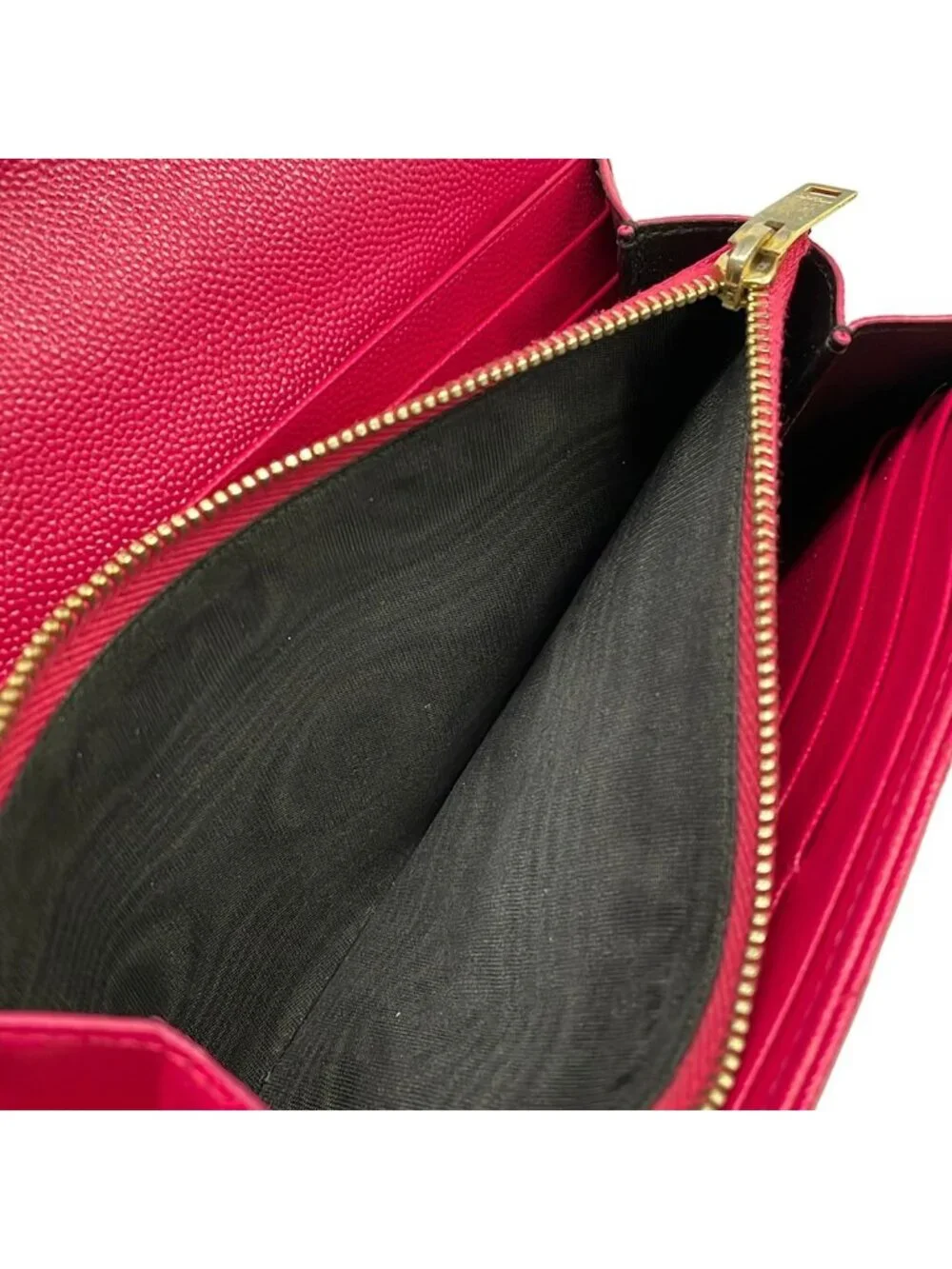 Saint Laurent Paris Wallet Monogram Large Flap Pink Zip Around Leather - Picture 5 of 15